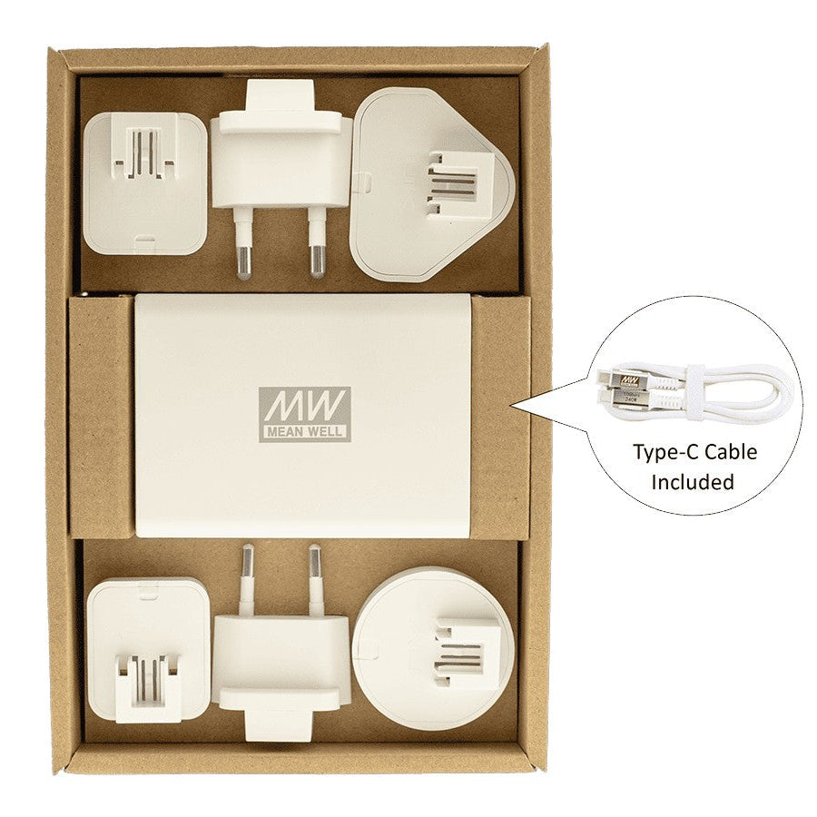Cargador rápido ITE de 4 puertos USB GaN (Nivel VI) para montaje en pared