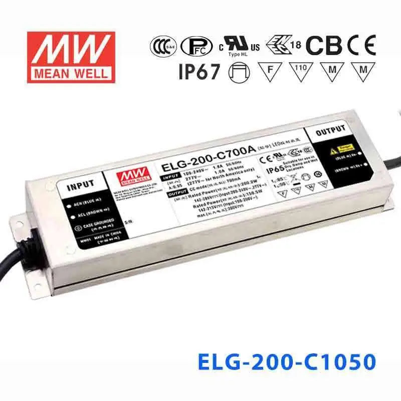 ELG-200-C1050A MEAN WELL Power Supply | HTD Electronics