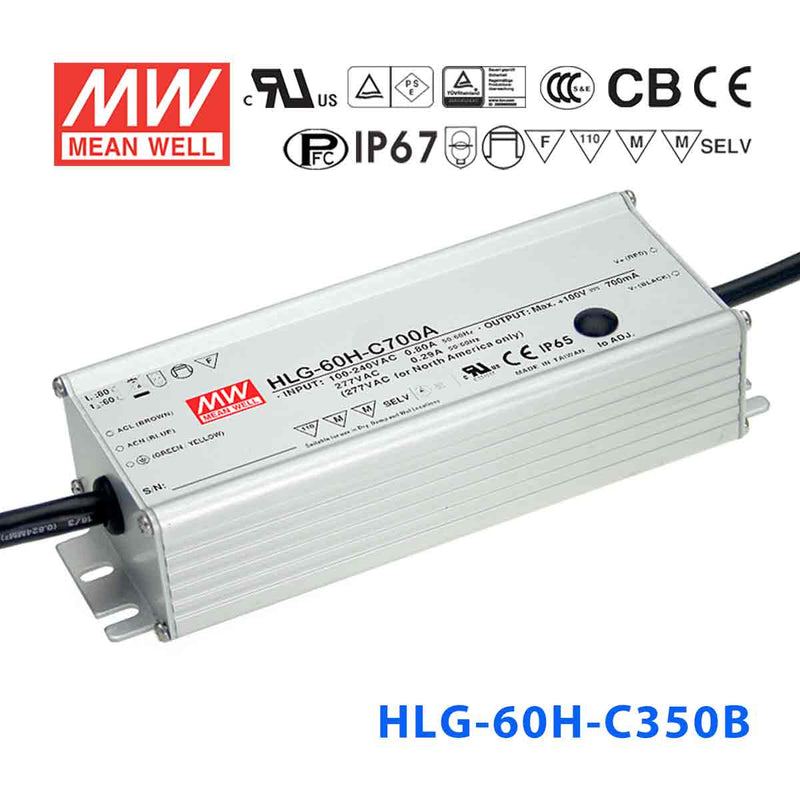 HLG-60H-C350AB MEAN WELL Power Supply | HTD Electronics